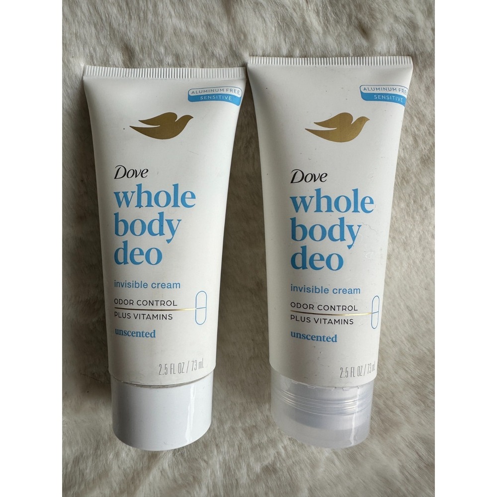 Dove Whole‎ Body Deodorant Cream Aluminum Free Hypoallergenic Unscented, 2.5oz